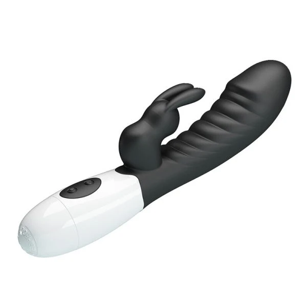 Pretty Love Naughty Bunny Vibrator met Clitorisstimulator 30 functies Zwart