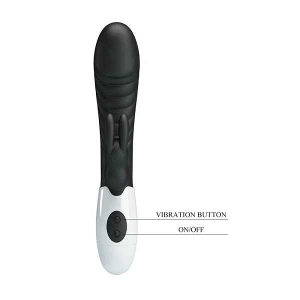 Pretty Love Naughty Bunny Vibrator met Clitorisstimulator 30 functies Zwart