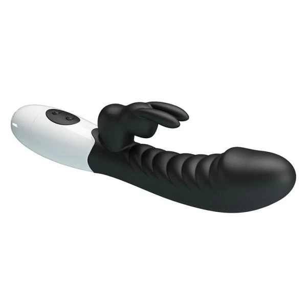 Pretty Love Naughty Bunny Vibrator met Clitorisstimulator 30 functies Zwart