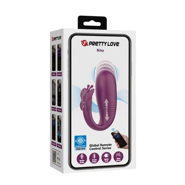 Pretty Love Klay Stoot-Ei-Vibrator met app-bediening, Paars