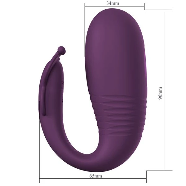 Pretty Love Klay Stoot-Ei-Vibrator met app-bediening, Paars