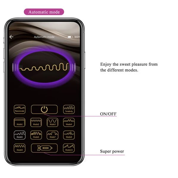 Pretty Love Klay Stoot-Ei-Vibrator met app-bediening, Paars