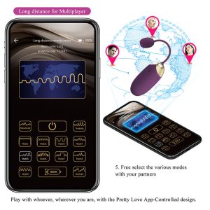 Pretty Love Klay Stoot-Ei-Vibrator met app-bediening, Paars Pretty Love Klay Stoot-Ei-Vibrator met app-bediening, Paars - Afbeelding 8