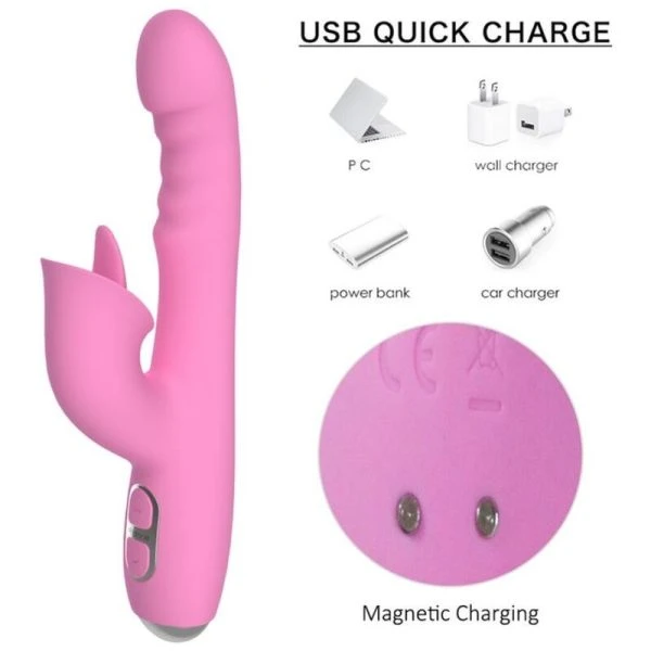 Nalone Magic Stick Rabbit Vibrator mit Klitorisreizer, rosa Nalone Magic Stick Rabbit Vibrator mit Klitorisreizer, rosa
