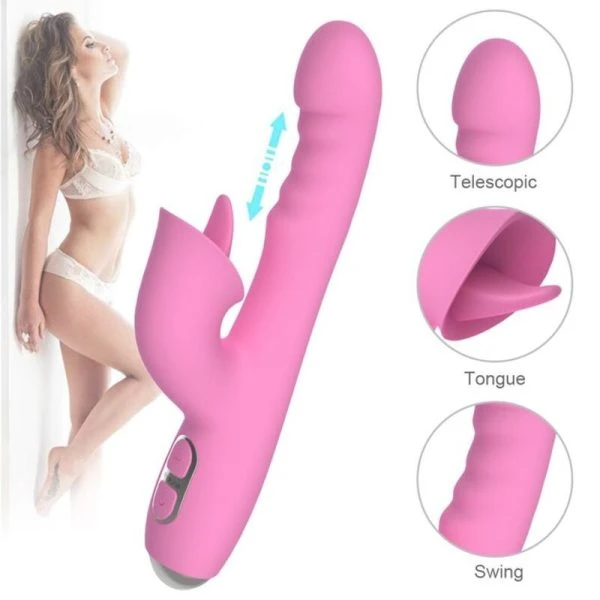 Nalone Magic Stick Rabbit Vibrator mit Klitorisreizer, rosa Nalone Magic Stick Rabbit Vibrator mit Klitorisreizer, rosa