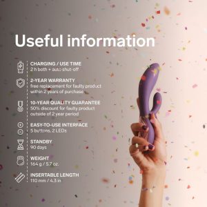 Lelo INA Thrust Rabbit Vibrator mit Stoßfunktion und Klitorisreizer, lila – Bild 9