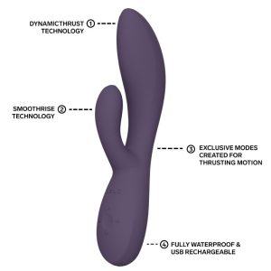 Lelo INA Thrust Rabbit Vibrator mit Stoßfunktion und Klitorisreizer, lila – Bild 6