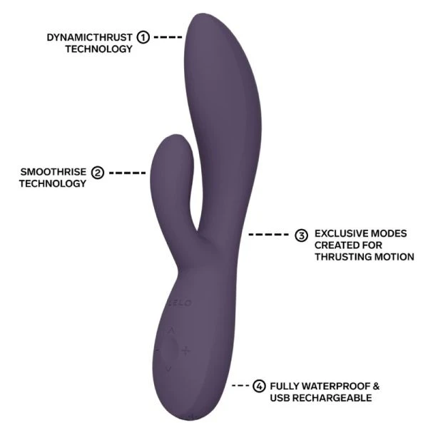 Lelo INA Thrust Rabbit Vibrator mit Stoßfunktion und Klitorisreizer, lila