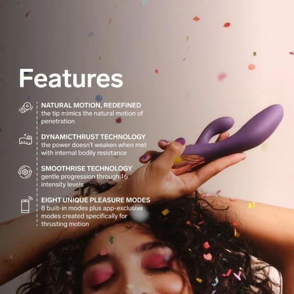 Lelo INA Thrust Rabbit Vibrator mit Stoßfunktion und Klitorisreizer, lila