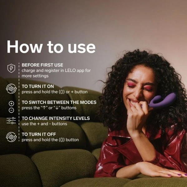 Lelo INA Thrust Rabbit Vibrator mit Stoßfunktion und Klitorisreizer, lila
