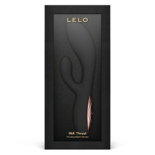 Lelo INA Thrust Rabbit Stootvibrator met clitorisstimulator, zwart