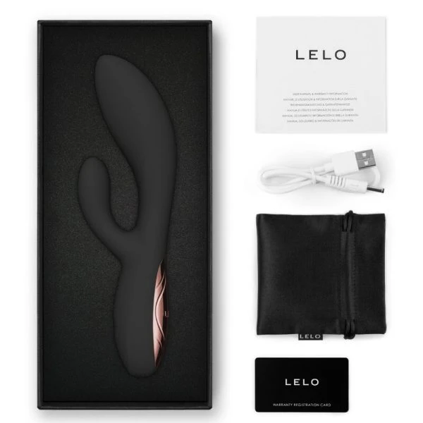 Lelo INA Thrust Rabbit Stootvibrator met clitorisstimulator, zwart