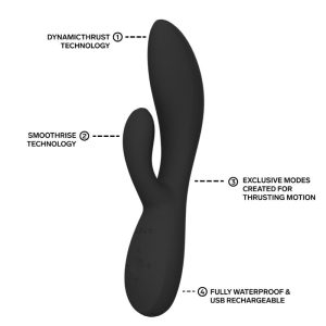 Lelo INA Thrust Rabbit Stootvibrator met clitorisstimulator, zwart Lelo INA Thrust Rabbit Stootvibrator met clitorisstimulator, zwart - Afbeelding 8