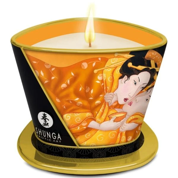 Shunga Massagekerze Mango mit warmem Öl 170 ml