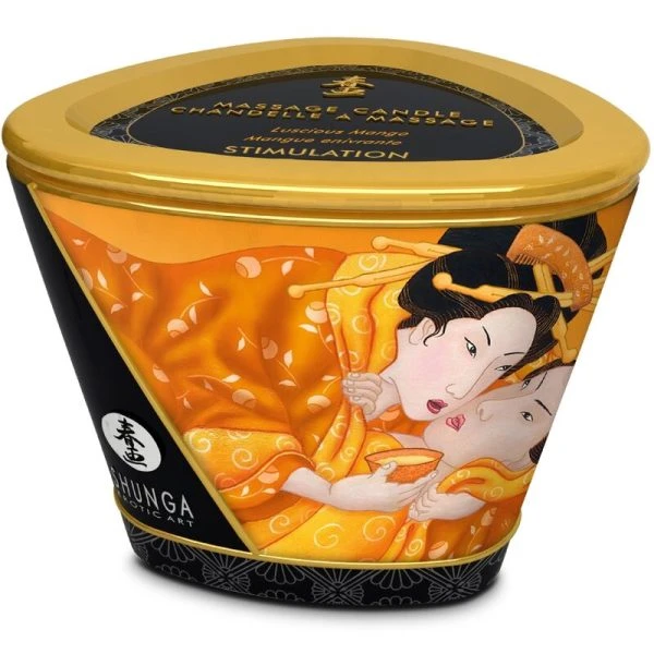 Shunga Massagekerze Mango mit warmem Öl 170 ml