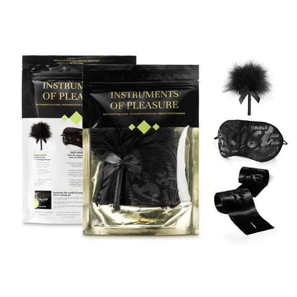Bijoux Indiscrets Instruments of Pleasure Green Level Toy-Set mit Handschellen und Maske