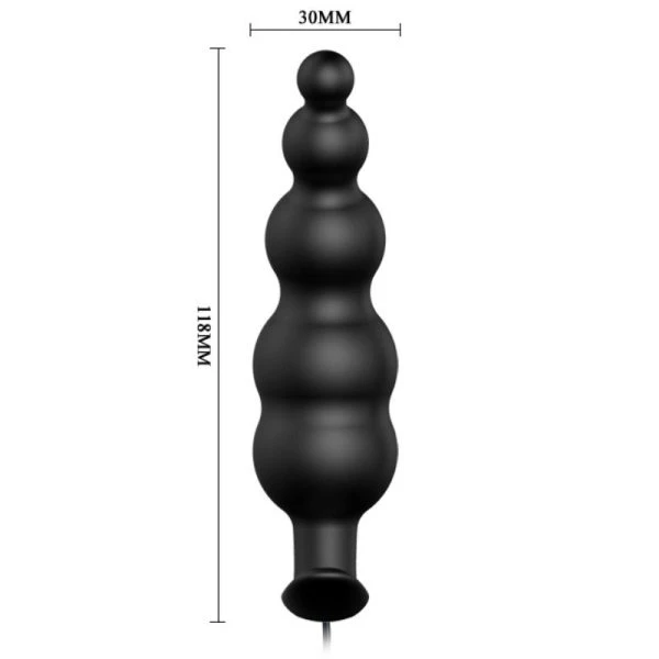 Pretty Love Analvibrator aus Silikon mit 12 Modi und Fernbedienung schwarz