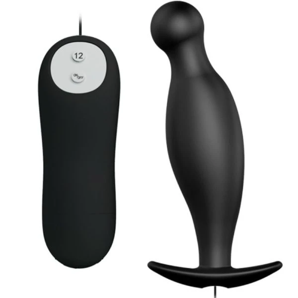 Pretty Love Silikon Analplug mit 12 Vibrationsmodi schwarz
