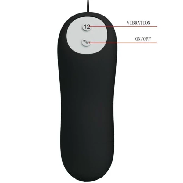 Pretty Love Silikon Analplug mit 12 Vibrationsmodi schwarz