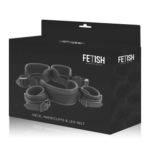Fetish Submissive Handboeien-set met open benen en neopreen voering Fetish Submissive Handboeien-set met open benen en neopreen voering - Afbeelding 11