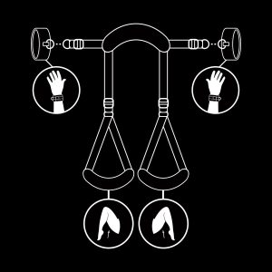 Fetish Submissive Handboeien-set met open benen en neopreen voering Fetish Submissive Handboeien-set met open benen en neopreen voering - Afbeelding 10