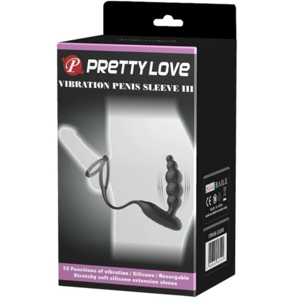 Pretty Love Penisring mit Prostatavibrator und 12 Modi, Silikon