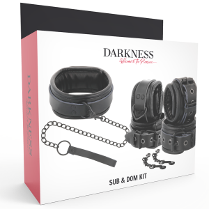 Darkness Handboeien en Halsband van Leder met Lijn Darkness Handboeien en Halsband van Leder met Lijn - Afbeelding 10