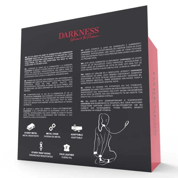 Darkness Handboeien en Halsband van Leder met Lijn