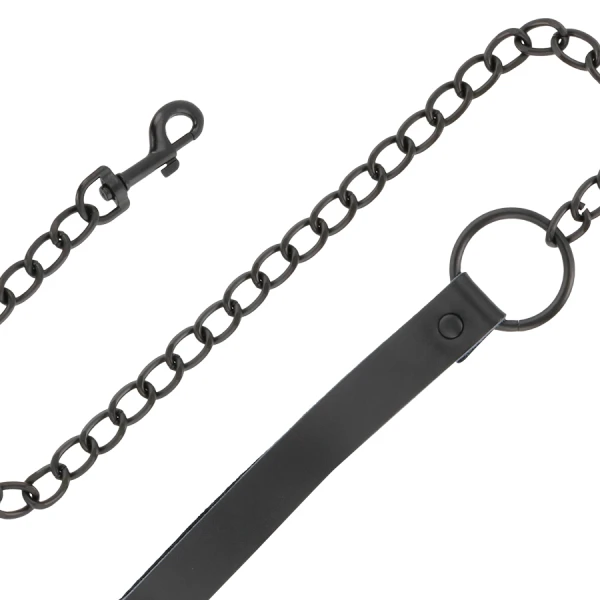 Darkness Handboeien en Halsband van Leder met Lijn