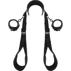 Fetish Submissive Handboeien-set met open benen en neopreen voering