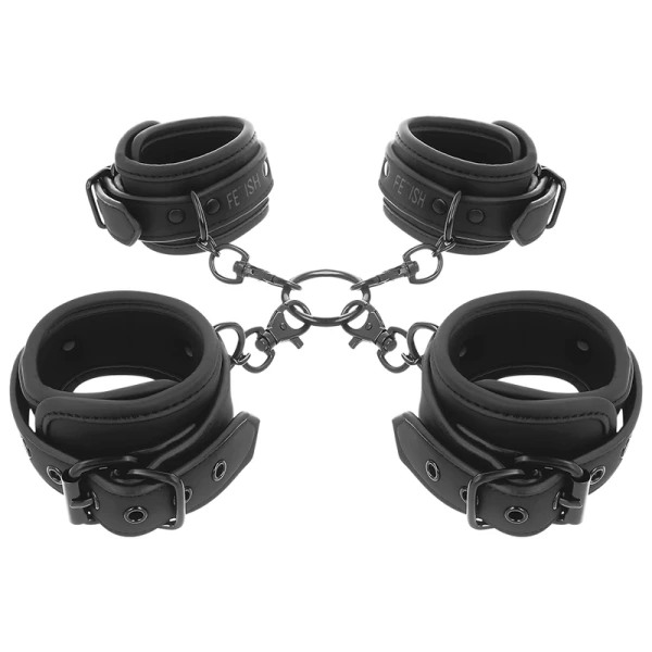 Fetish Submissive Handschellen-Set für Hand- und Knöchel mit Neopren-Futter