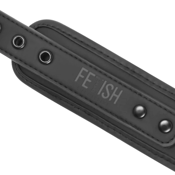Fetish Submissieve Halsketting en Handboeien Set van veganistisch Leder