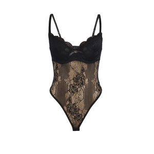 Subblime Spitzen-Bodysuit mit offenem Schritt Schwarz L/XL Subblime Spitzen-Bodysuit mit offenem Schritt Schwarz L/XL – Bild 4