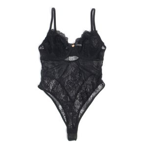 Subblime Spitzen-Bodysuit mit offenem Schritt Schwarz L/XL Subblime Spitzen-Bodysuit mit offenem Schritt Schwarz L/XL – Bild 6