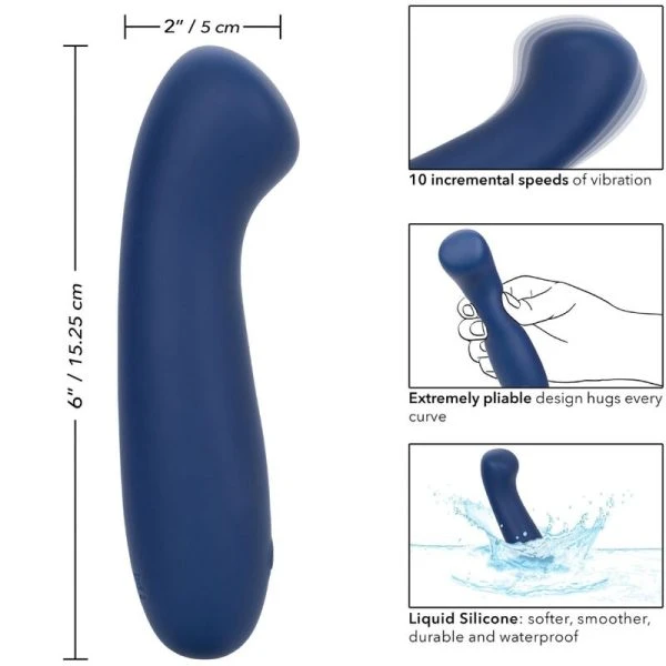 Calexotics Cashmere Satin G Vibrator van vloeibaar siliconen, blauw Calexotics Cashmere Satin G Vibrator van vloeibaar siliconen, blauw