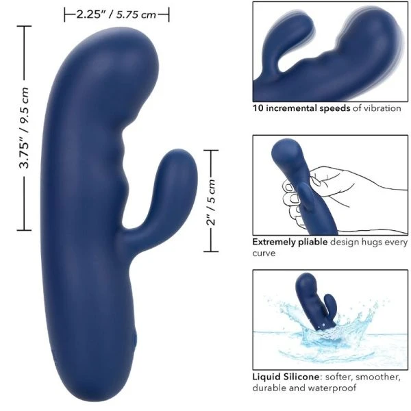 Calexotics Cashmere Silk Duo G-Punt Vibrator Blauw