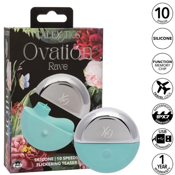 Calexotics Ovation Rave Stimulator Opgelegde Vibrator Aqua Green