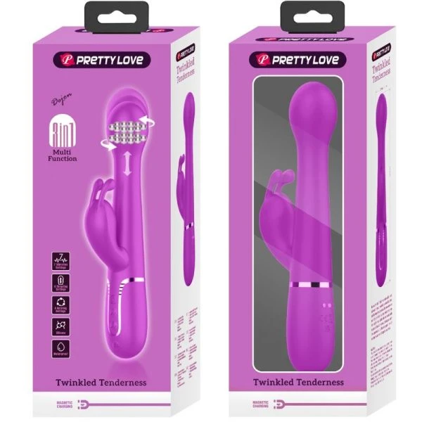 Pretty Love Dejon Rabbit Vibrator 3 in 1 Multifunktion Violett Pretty Love Dejon Rabbit Vibrator 3 in 1 Multifunktion Violett