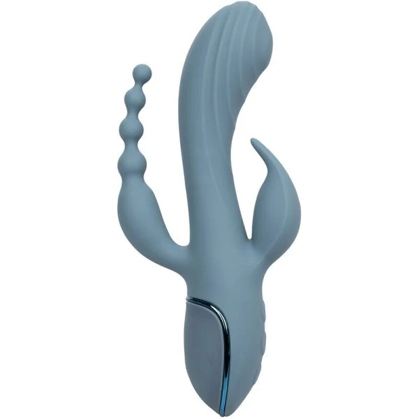 Calexotics Triple Ecstasy Vibrator met Clitorisstimulator en Parelstaart grijs
