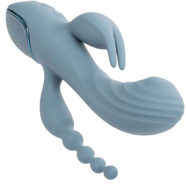 Calexotics Triple Ecstasy Vibrator met Clitorisstimulator en Parelstaart grijs