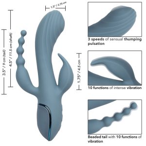 Calexotics Triple Ecstasy Vibrator met Clitorisstimulator en Parelstaart grijs Calexotics Triple Ecstasy Vibrator met Clitorisstimulator en Parelstaart grijs - Afbeelding 9