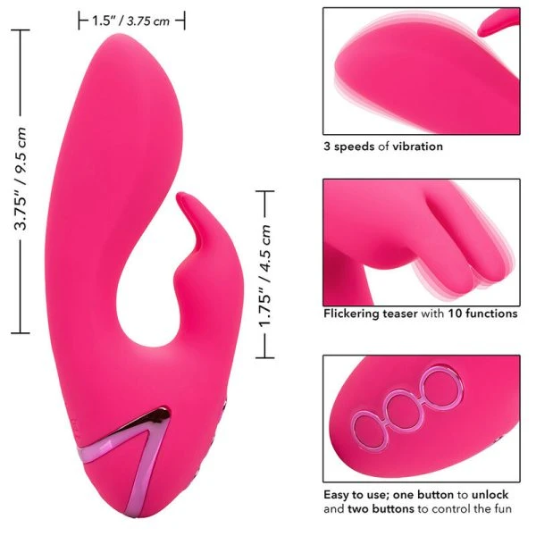 Calexotics So. CAL Sunshine Vibrator Rabbit met clitorisstimulator, Fuchsia