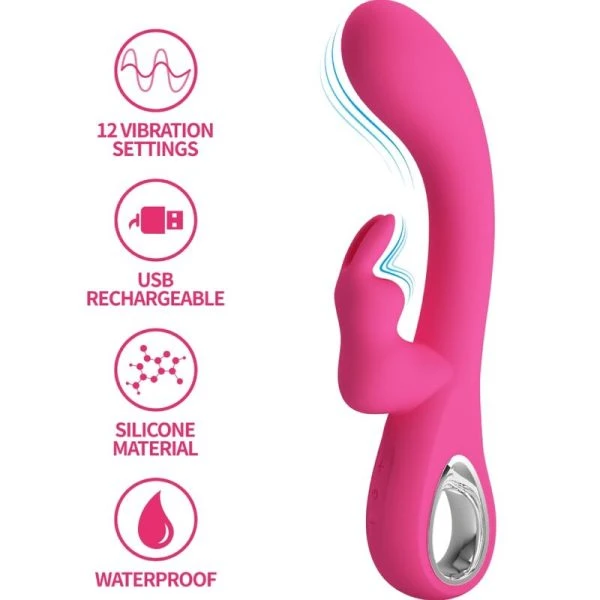 Pretty Love Novak Rabbit Vibrator mit 12 Vibrationsmodi, Rosa
