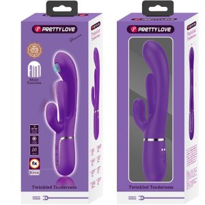 Pretty Love Shania Triple Rabbit Vibrator met clitorisstimulator, paars Pretty Love Shania Triple Rabbit Vibrator met clitorisstimulator, paars - Afbeelding 11