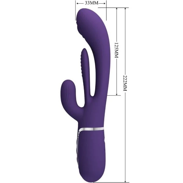 Pretty Love Shania Triple Rabbit Vibrator met clitorisstimulator, paars Pretty Love Shania Triple Rabbit Vibrator met clitorisstimulator, paars