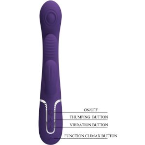 Pretty Love Shania Triple Rabbit Vibrator met clitorisstimulator, paars Pretty Love Shania Triple Rabbit Vibrator met clitorisstimulator, paars - Afbeelding 8