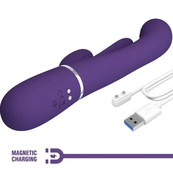 Pretty Love Shania Triple Rabbit Vibrator met clitorisstimulator, paars Pretty Love Shania Triple Rabbit Vibrator met clitorisstimulator, paars