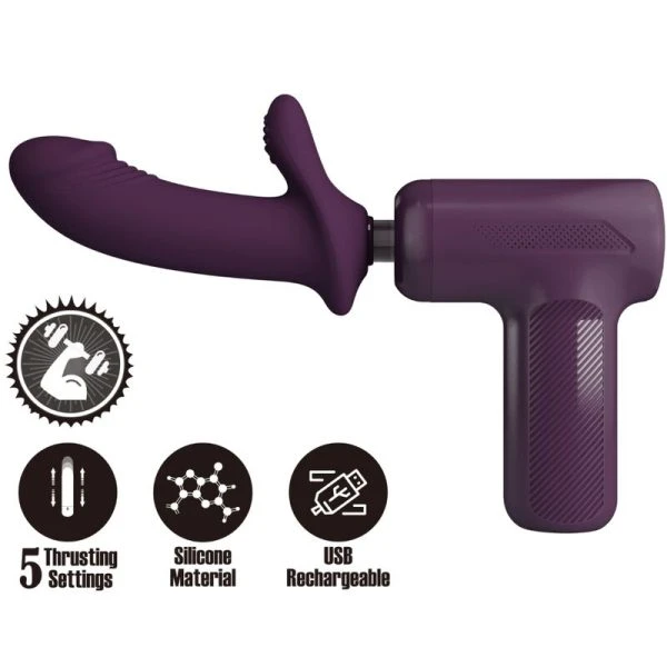 Pretty Love DJ Scholar Massager met 5 stootstanden, paars