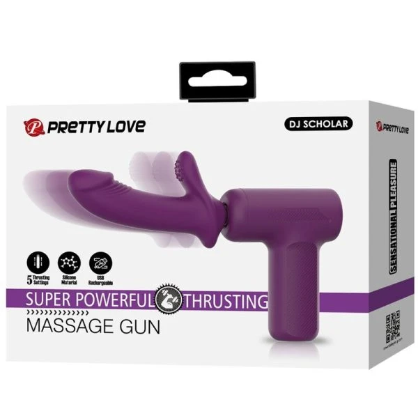 Pretty Love DJ Scholar Massager met 5 stootstanden, paars