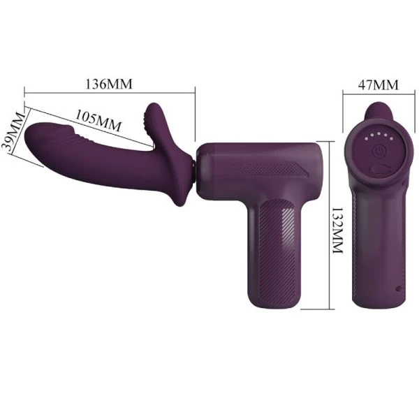 Pretty Love DJ Scholar Massager met 5 stootstanden, paars